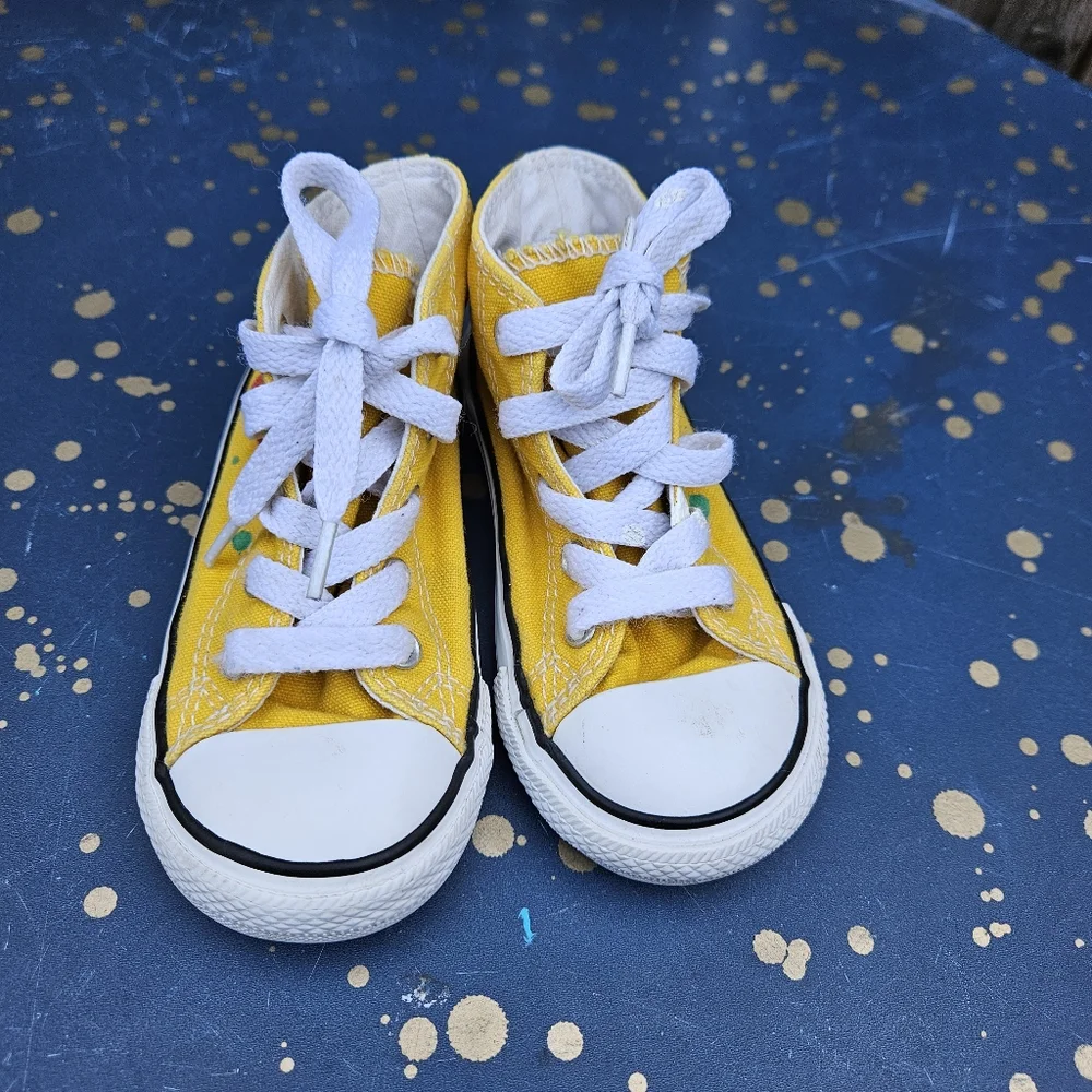 Converse SpongeBob Kids High-Top Sneakers - Yellow Size 8 - Picture 16 of 16